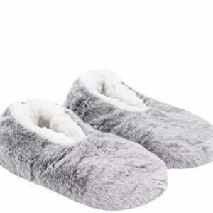 NWT Lemon Womens Faux Fur Non-Slip Slipper Socks Size 5-7 (S/M) Gray $40 11HL358